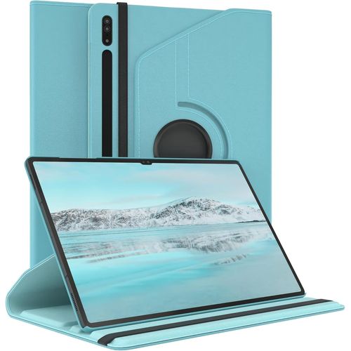 Eryi-- Pochette Pour Tablette Samsung Galaxy Tab S8 Ultra Housse De Protection 14,6 Pouces Smart Cover Tablet Case Rotation À Placer Pivotant À 360° Avec Fonction De Support Similicuir Bleu