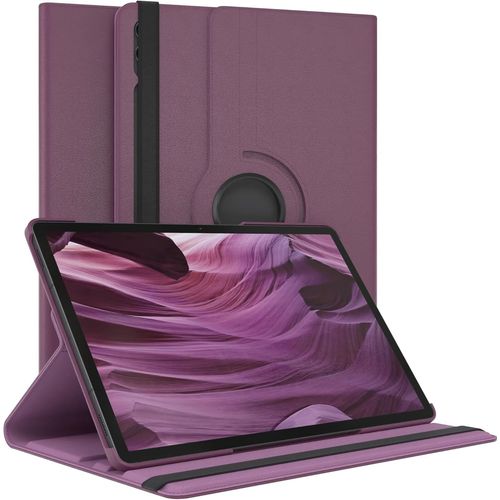 Eryi-- Pochette Pour Tablette Samsung Galaxy Tab S9 Plus Housse De Protection 12,4 Pouces Smart Cover Tablet Case Rotation À Placer Pivotant À 360° Avec Fonction De Support Similicuir Violet