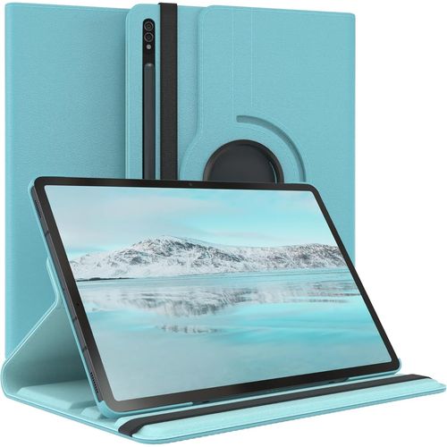Eryi-- Pochette Pour Tablette Samsung Galaxy Tab S8 Plus Housse De Protection 12,4 Pouces Smart Cover Tablet Case Rotation À Placer Pivotant À 360° Avec Fonction De Support Similicuir Bleu