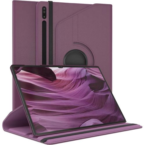 Eryi-- Pochette Pour Tablette Samsung Galaxy Tab S8 Ultra Housse De Protection 14,6 Pouces Smart Cover Tablet Case Rotation À Placer Pivotant À 360° Avec Fonction De Support Similicuir Violet