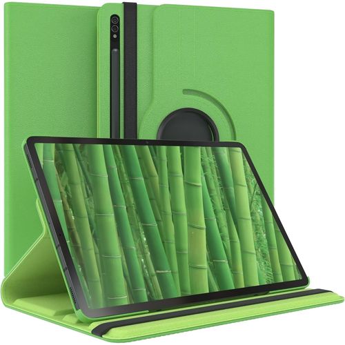Eryi-- Pochette Pour Tablette Samsung Galaxy Tab S8 Plus Housse De Protection 12,4 Pouces Smart Cover Tablet Case Rotation À Placer Pivotant À 360° Avec Fonction De Support Similicuir Vert
