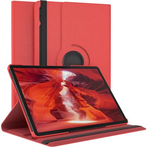 Eryi-- Pochette Pour Tablette Samsung Galaxy Tab S9 Plus Housse De Protection 12,4 Pouces Smart Cover Tablet Case Rotation À Placer Pivotant À 360° Avec Fonction De Support Similicuir Rouge