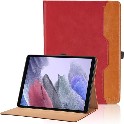 Eryi-Coque Pour Samsung Galaxy Tab A7 Lite 8,7 Pouces 2021 (Sm-T227/T225/T220) Pu Cuir Cover Tablette Housse De Protection, Support Multi-Angle Étui Avec Poche Pour Galaxy Tab A7 Lite - Rouge