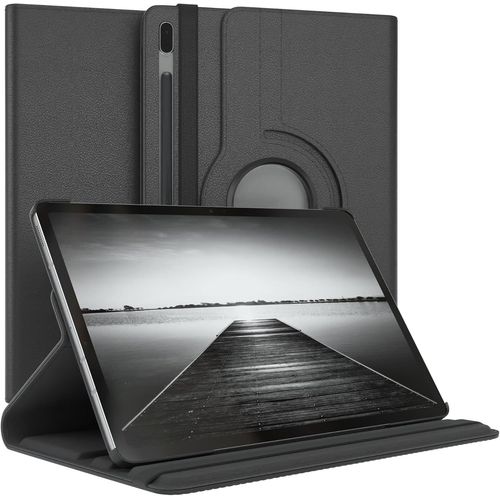 Eryi-- Pochette Pour Tablette Samsung Galaxy Tab S7 Fe / 5g Housse De Protection 12,4 Pouces Smart Cover Tablet Case Rotation À Placer Pivotant À 360° Avec Fonction De Support Similicuir Noir
