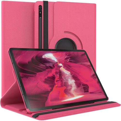 Eryi-- Pochette Pour Tablette Samsung Galaxy Tab S8 Plus Housse De Protection 12,4 Pouces Smart Cover Tablet Case Rotation À Placer Pivotant À 360° Avec Fonction De Support Similicuir Rose