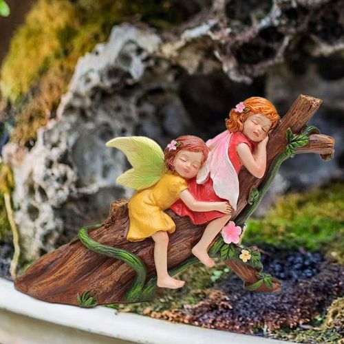 Figurines Miniatures, Statue De Fée Endormie, Pour Maison De Poupée, Pot De