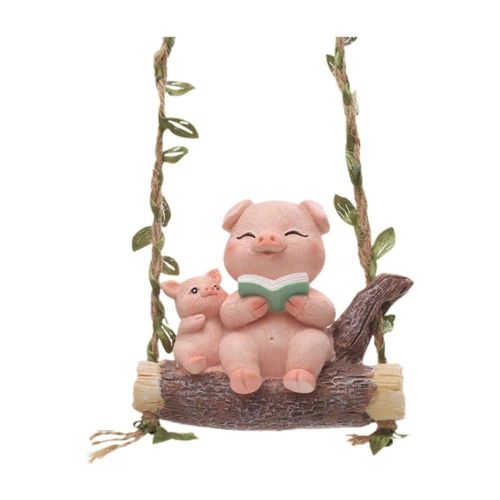 Swing Animal Garden Statue Cute Pig Figurine Cartoon Artisanat