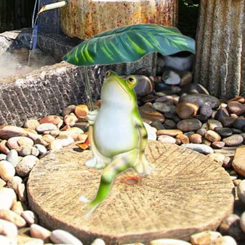Frog De Loisirs Se Prélasser Sous La Figurine De Feuille À Collectionner Une