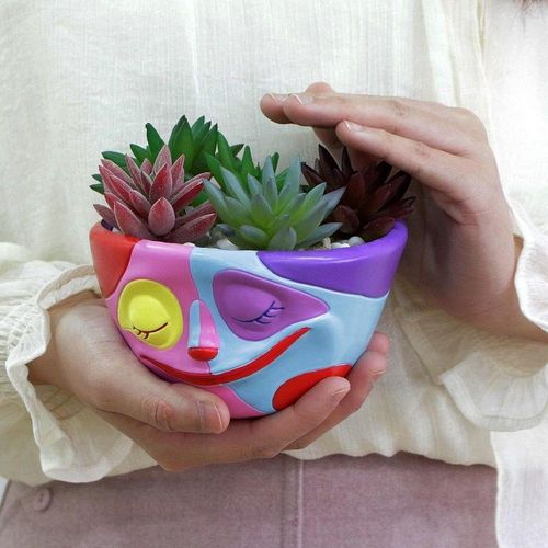 Plant Plante Pot Colorful Flower Pot Resin Statue Plancheur coloré pour le