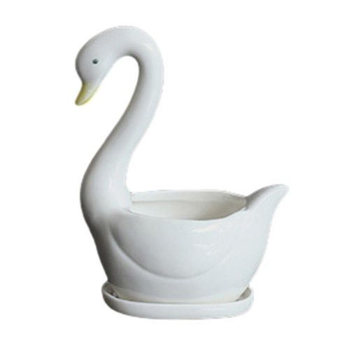 Pot de fleur en céramique cygne, conteneur de plantes, Vase de fleur pour