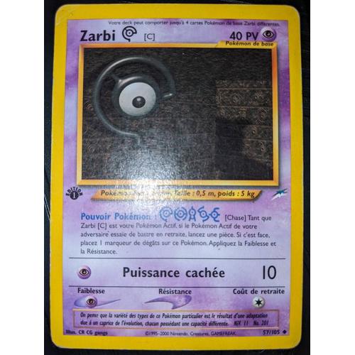 Carte Pokemon Zarbi [C] Français Edition 1 - Néo Destiny - 57/105 - Wizards