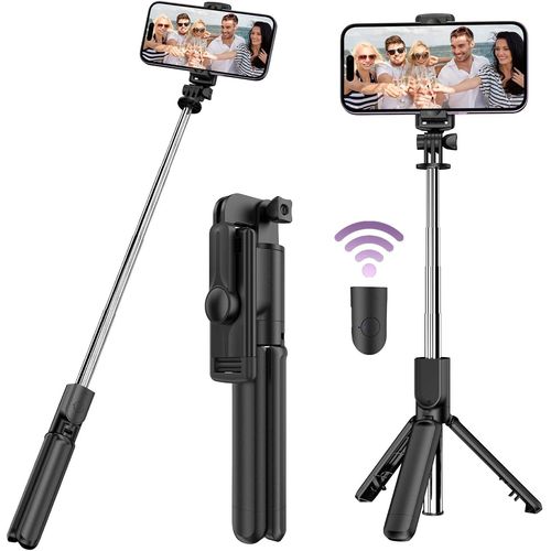 lbgwp60-Perche À Selfie Trépied Avec Télécommande Sans Fil Pour Iphone 14 13 12 Pro /Ios, Support De Téléphone Portable Extensible Avec Déclencheur À Distance Sans Fil Pour Android/Samsung Galaxy