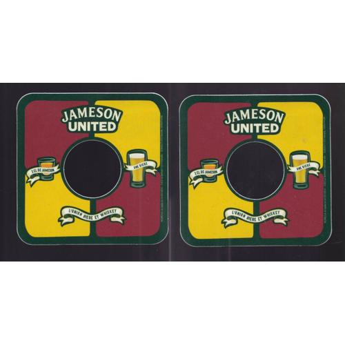 2 Sous Bock Jameson United Années 2015/2016 ,Plastifiés ,9,5x9,5cm Env. - Union Bière Et Wiskey