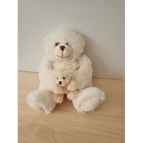 Doudou Ours Blanc Et Bébé Ours Nounours