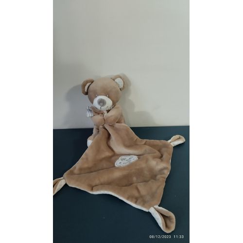 Doudou Ours Marron Mouchoir Pommette "Ma Petite Étoile"