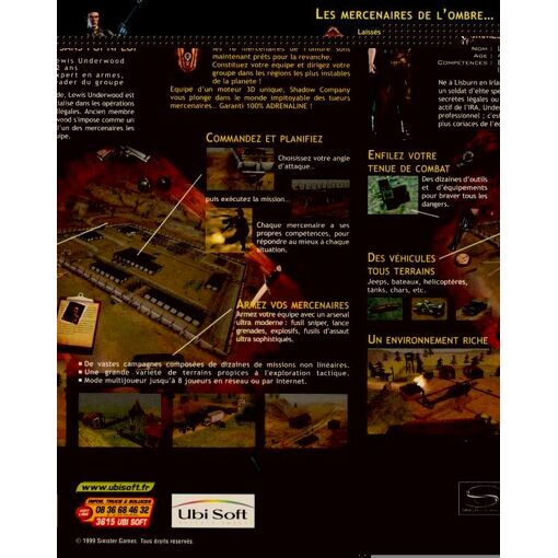Jeu PC Shadow Company : Les Mercenaires De L'Ombre - Big Box FR Avec Notice - Bon État