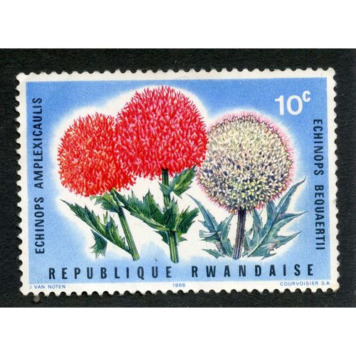 Timbre Non Oblitéré République Rwandaise, Echinops Amplexicaulis, 1966, 10 C