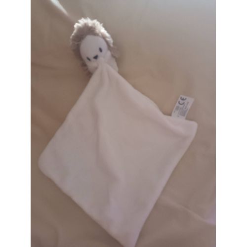 Doudou Zeeman Herisson Mouchoir Beige Blanc Lange