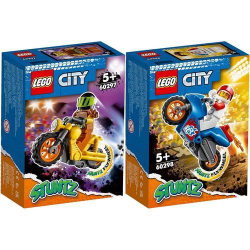 Lego City Stuntz 60297 La Moto Cascade Démolition + Lego City Stuntz 60298 La Moto Cascade Fusée