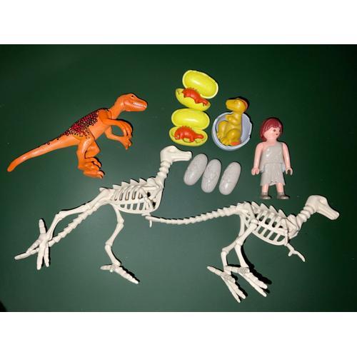 Playmobil Préhistoire Dinosaures Oeufs Bébés Femme Des Cavernes Squelettes