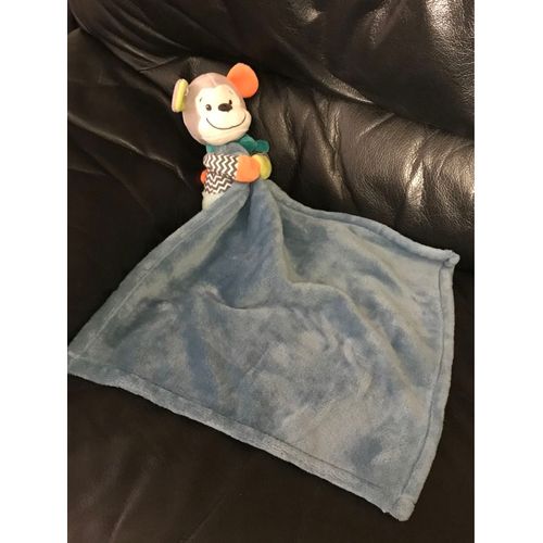 Doudou Singe Multicolore Avec Couverture Bleu Nicotoy Simba