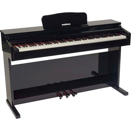 Woodbrass Dp2 Piano Numérique Meuble Bluetooth Noir Laqué, Toucher Lourd Réaliste 88 Touches, Clavier Élégant Débutant Et Amateur