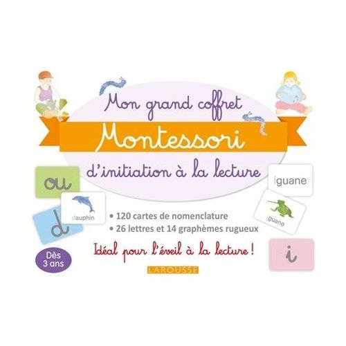 Mon Grand Coffret Montessori D'initiation À La Lecture - Avec 120 Cartes De Nomenclature, 26 Lettres Et 14 Graphèmes Rugueux