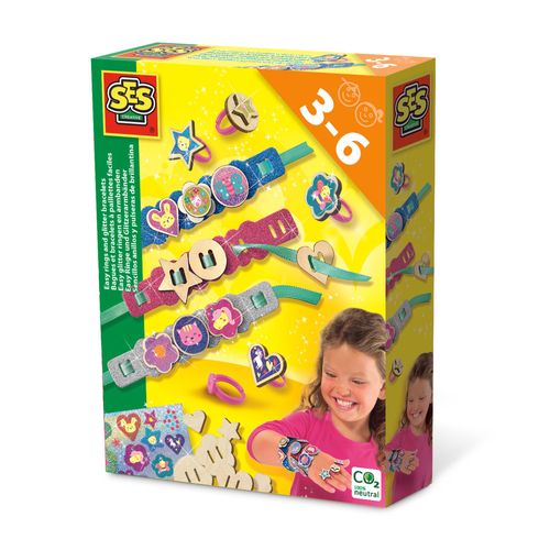 Ses Creative Bagues Et Bracelets À Paillettes Faciles, Kit De Fabrication De Bijoux Pour Enfants, 3 An(S)