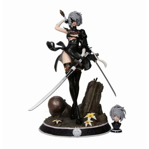 Figurine D'anime 2b Yorha No.2 De Type B Deux Têtes Collection Adulte Modèle Statues 33cm