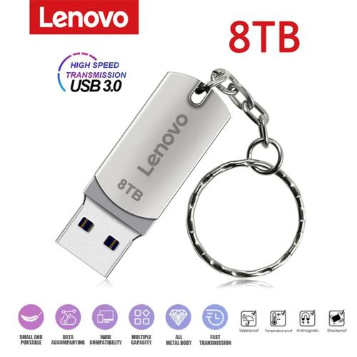 Lenovo 8To Clé USB 3.0 portable en métal haute vitesse, mémoire étanche