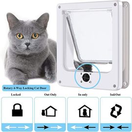 Chatière Pour Chat, Chatière Imperméabiliser Avec Verrou Rotatif À 4 Voies Pour Chat, Petit Chien, Facile À Installer Et À Utiliser, Version Améliorée