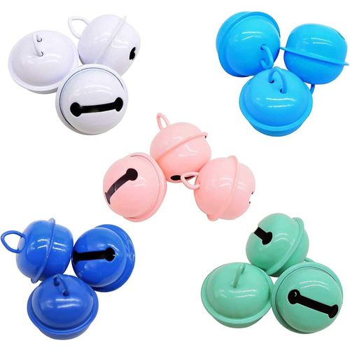 15pcs Ornements Petites Clochettes Grelots en Métal pour Noël Décoration d'intérieur Bells 22 mm de diamètre Multicouleur pour Fabrication Loisirs Créatifs Artisanat d'animaux