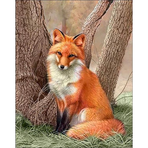 5d Diamond Painting Strass Complet, Broderie Diamant Kit Complete, Peinture Diamant Painting Canevas Diamant Tableau Diamant Enfants Et Adultes, Salon Chambre Décoration Murale Renard 12×16in