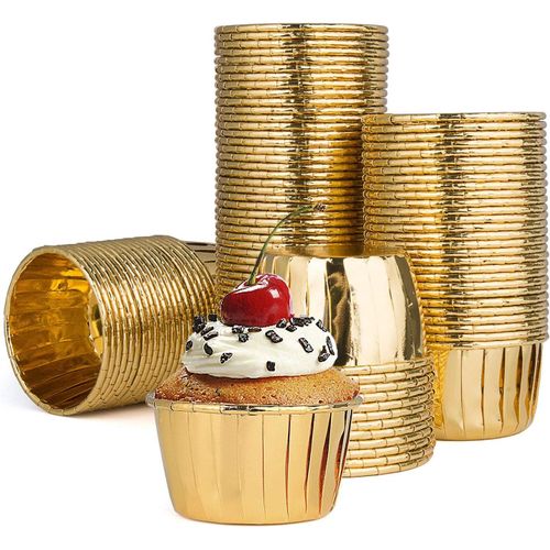 Caissettes Cupcake, (Or) 50 Caissettes Muffins Papier Aluminium Pour Cupcakes Et Muffins