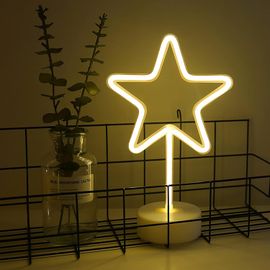 Étoile Lumières Led Enseignes Au Néon Lights Avec Base Veilleuses Led Neon Lights Batterie Usb Opération Veilleuses Décoration Pour Noël, Anniversaire, Salon, Chambre, Saint Valentin