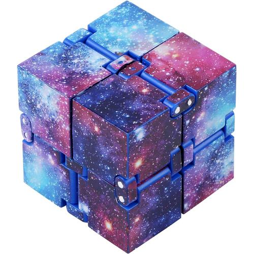 Infinity Fidget Cube Pour Enfants Et Adultes, (Galaxy Space) Soulagement Du Stress Et De L'anxiété Cool Hand Mini Kill Time Toys Cube Infini Pour Ajouter