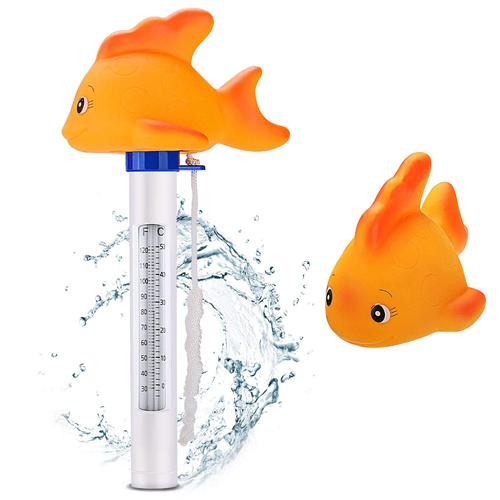 Thermomètre Piscine, (Or) Flottant Pool Thermomètre Cartoon Mignon Thermomètre Utilisé pour Température de l'eau pour Spa Bain Piscines Hot Tub Fish Pond