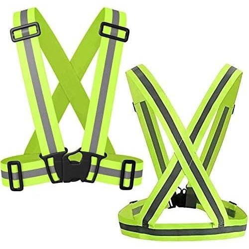 2 Pièces Gilet Réfléchissant Vélo, Gilet De Sécurité Moto Élastique Haute Visibilité Gilet Réfléchissant Course Gilets Réfléchissants Pour Adultes Et Enfantsc