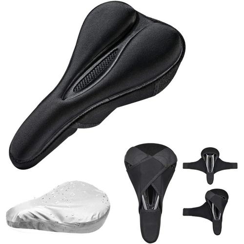 Vélo Selle Housse,Housse De Siège De Vélo En Gel,Silicone Coussin De Selle Pour Vélo, Fait De Silicone Et Éponge,Respirant,Doux,Pour Vtt De Montagne, Vélo De Route,Pour Hommes Et Femmes