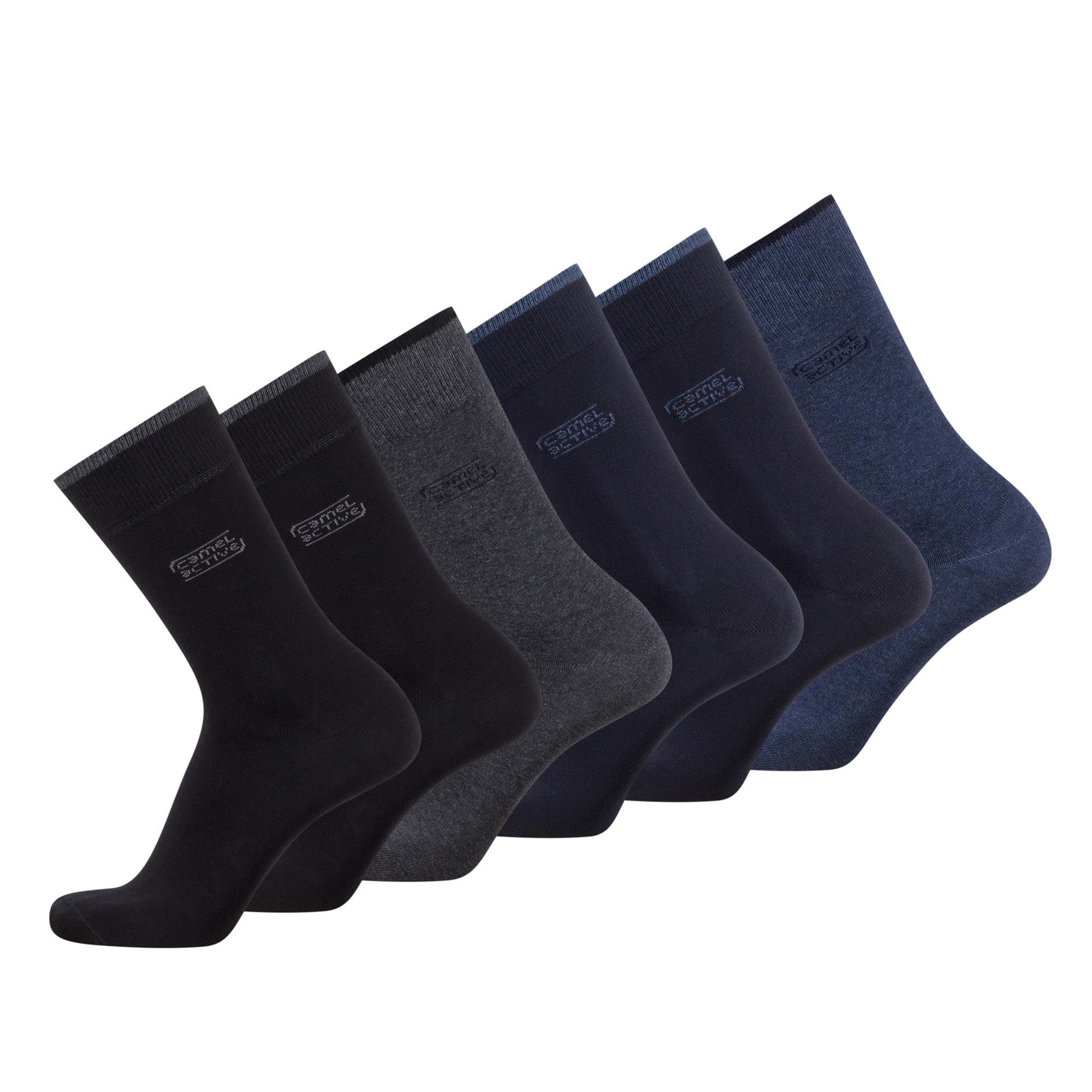 Camel Active Chaussettes Pour Hommes, Pack De 6 - Chaussettes Courtes, Basic Multicolore 43-46