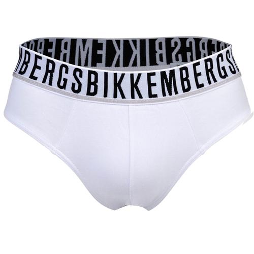 Bikkembergs Slips Pour Hommes, Lot De 2 - Bi-Pack Briefs, Coton Stretch, Ceinture Logo Blanc 2xl (Xx-Large)