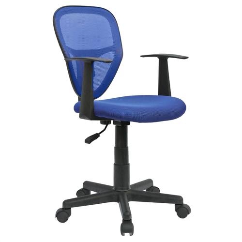 Chaise De Bureau Pour Enfant Studio Fauteuil Pivotant Et Ergonomique Avec Accoudoirs, Siège À Roulettes Hauteur Réglable, Mesh Bleu