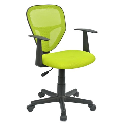 Chaise De Bureau Pour Enfant Studio Fauteuil Pivotant Et Ergonomique Avec Accoudoirs, Siège À Roulettes Hauteur Réglable, Mesh Vert