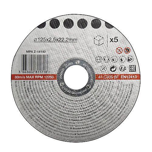 Disque de coupe pierre 125x2 5x22 2 mm 5 pièces