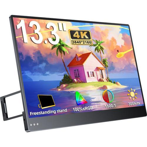 Moniteur Portable 13.3" 4K gaming ecran 3840*2160 60HZ  16:9  1500:1 300cd/m2 16.7M(8bit) mini hdmi