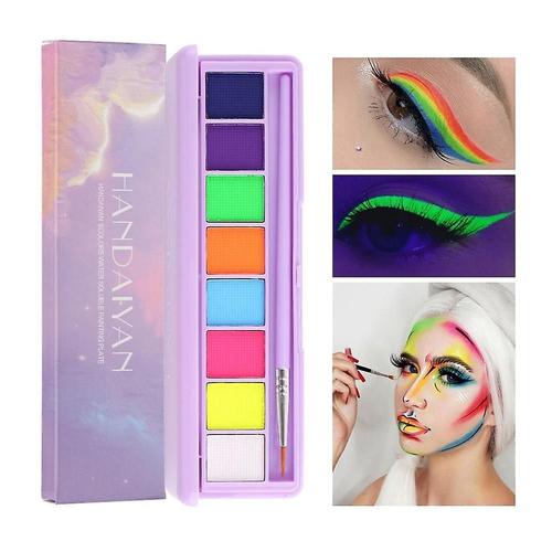 "Palette D'eyeliner Activ¿¿E Par L'eau De 8 Couleurs, Kit De Peinture Corporelle, Palette De Maquillage De Fard ¿¿ Paupi¿¿Res ¿¿ Haute Teneur En Pigments Uv Pour Le Visage Et Le Corps Style A" 