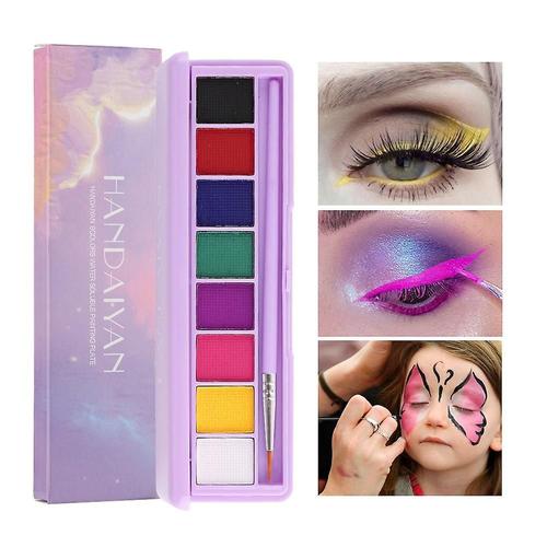 "Palette D'eyeliner Activ¿¿E Par L'eau De 8 Couleurs, Kit De Peinture Corporelle, Palette De Maquillage De Fard ¿¿ Paupi¿¿Res ¿¿ Haute Pigmentation Uv Pour Le Visage Et Le Corps Style B" 