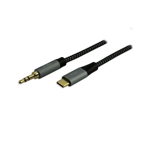 MCL - Câble USB/audio - 24 pin USB-C (M) pour mini-phone stereo 3.5 mm (M) - 2 m - câble tressé, Unidirectionnel - noir, gris