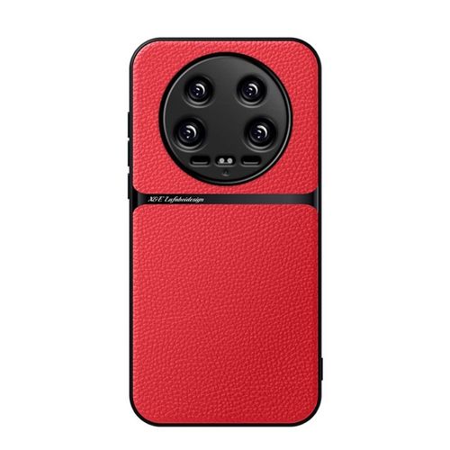 Coque Magnétique En Cuir Litchi Pour Xiaomi 14 Ultra, Rouge