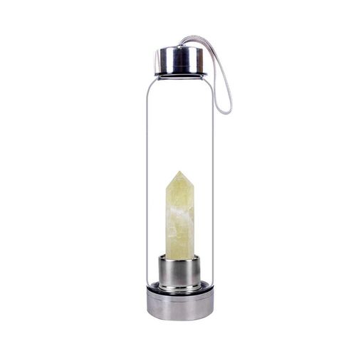 550ml - Citrine - Bouteille D'eau En Pierre De Clip Naturel, Oblisque De Gurison, Baguette D'lixir, Quartz, Gemme Colore, Livraison Directe